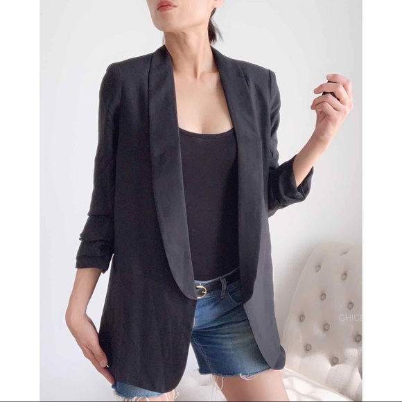 BLACK Shawl Lapel Blazer - Picture 2 of 6
